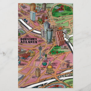 Papelaria Mapa de Cartoons da Geórgia do centro Atlanta