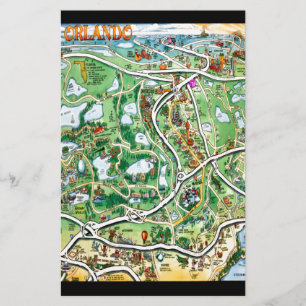 Papelaria Mapa de Cartoons Orlando Florida