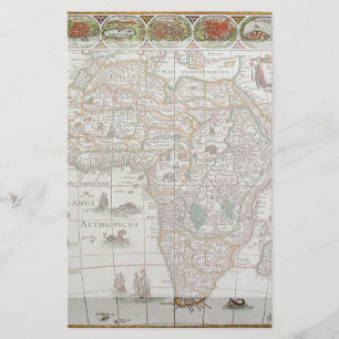 Papelaria Mapa de Velho Mundo antigo de África, C. 1635