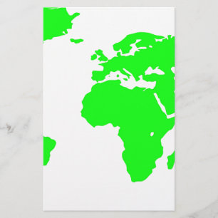 Papelaria Mapa do Mundo Branco Verde