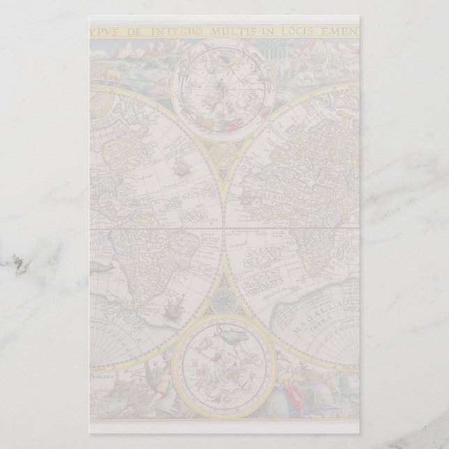 Papelaria Mapa do mundo medieval desde 1525 (Frente)