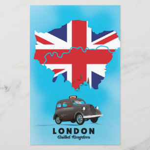 Papelaria Mapa ilustrado de Londres pôster de viagem