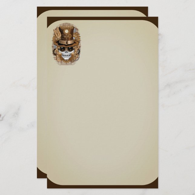 Papelaria Máquina de Retro de Voodoo Steampunk (Frente/Verso)