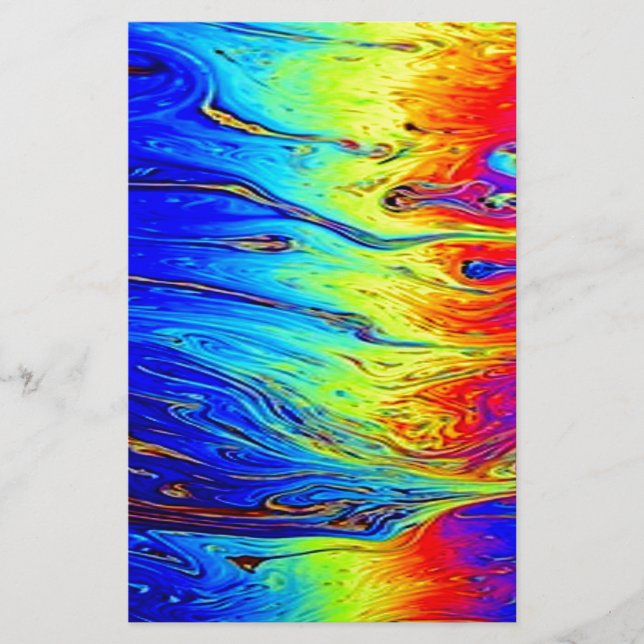 Papelaria Marbled Rainbow Trabalho de arte Belo (Frente)