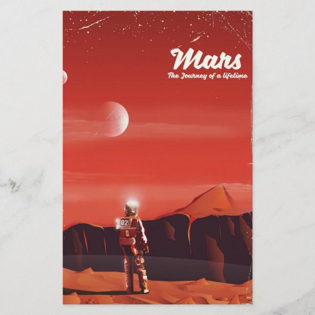 Papelaria Mars Science fiction viagens vintage (Frente)
