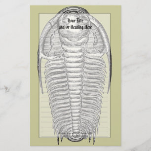 Papelaria Material de estoque fóssil da Vintage Trilobite