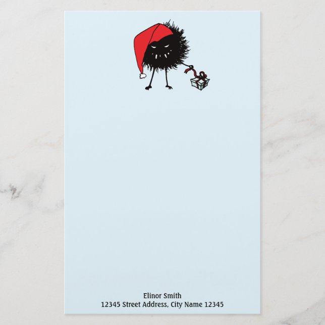 Papelaria Mau Natal Inseto Descompactando presente (Frente)