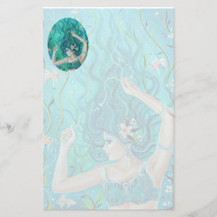 Papelaria Maya Mermaid stationery por Renee L. Lavoie
