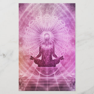 Papelaria Meditação espiritual de Yoga Zen Colorida