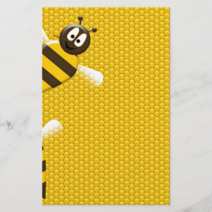 Papelaria Mel Comb Abelhas Douradas Amarelas Arte Padrão
