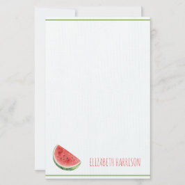 Papelaria Melancia de Verão e Xadrez Vermelho de Gingham