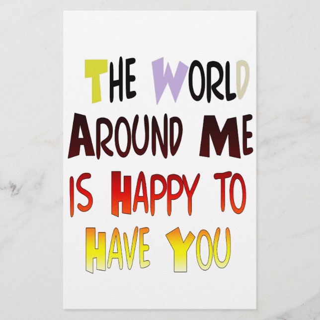 Papelaria Mensagem de boas-vindas poderosa: uma citação moti (Frente)