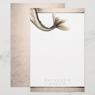 Papelaria Mermaid Posh Desk Champagne Dourada Tail Sheen