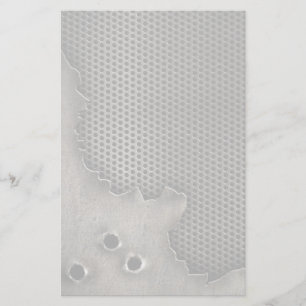 Papelaria Metal com fundo dos buracos de bala