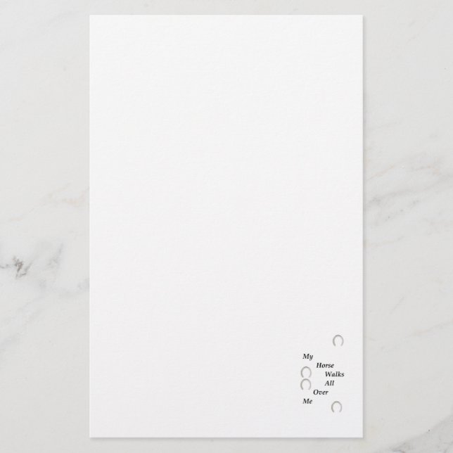 Papelaria Meu Cavalo Passa Por Toda A Minha Carta (Frente)