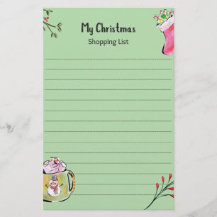 Papelaria Minha Lista de Compras de Natal