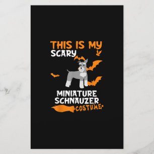 Papelaria Miniatura Schnauzer Costume Halloween Assustador