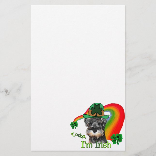 Papelaria Miniatura Schnauzer St Patricks (Frente)