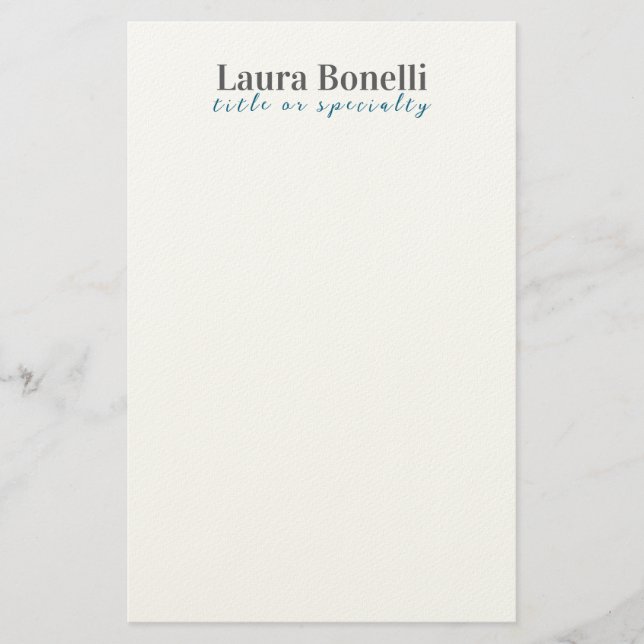 Papelaria Minimalist Professional Modern Plain Name Title (Frente)