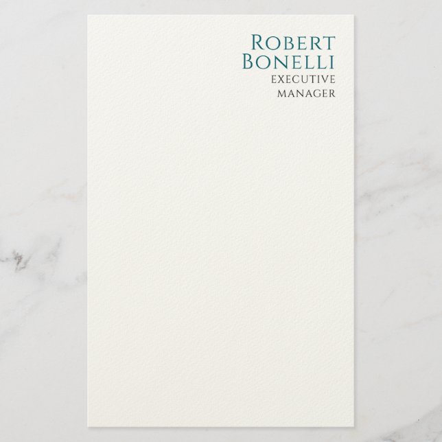 Papelaria Minimalista Azul e Branco Moderno (Frente)