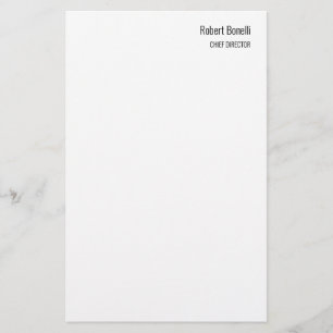 Papelaria Minimalista Branco Simples Moderno Tamanho Padrão