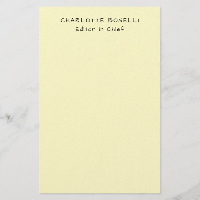Papelaria Minimalista Clássico Profissional Creme Simples (Frente)