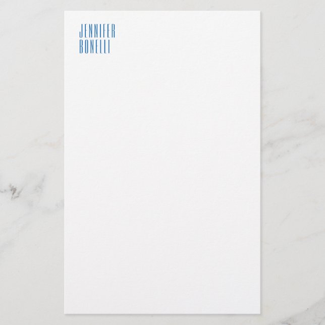 Papelaria Minimalista moderno azul branco profissional (Frente)