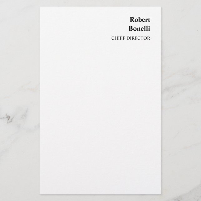 Papelaria Minimalista Moderno Branco Simples (Frente)