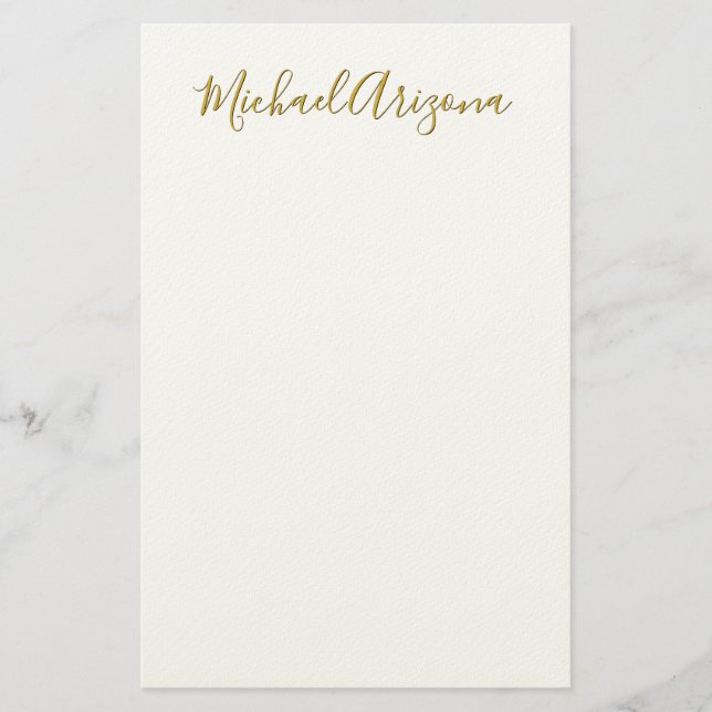 Papelaria Minimalista Moderno Simples Nome à Mão (Frente)