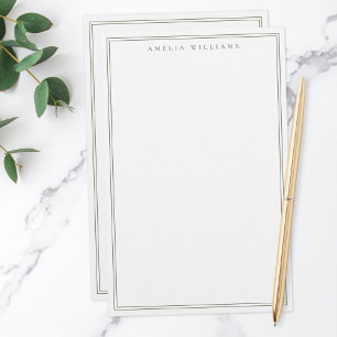 Papelaria Minimalista Monograma Marrom Duas Bordas