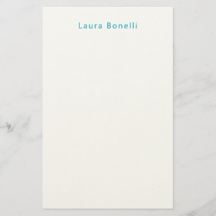 Papelaria Minimalista Profissional Moderno Nome Azul Azure