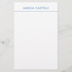 Papelaria Minimalista Profissional Simples Azul Branco