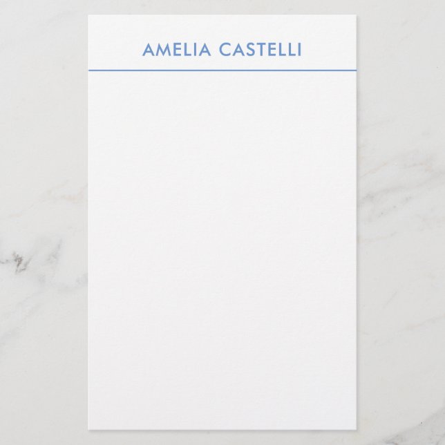 Papelaria Minimalista Profissional Simples Azul Branco (Frente)