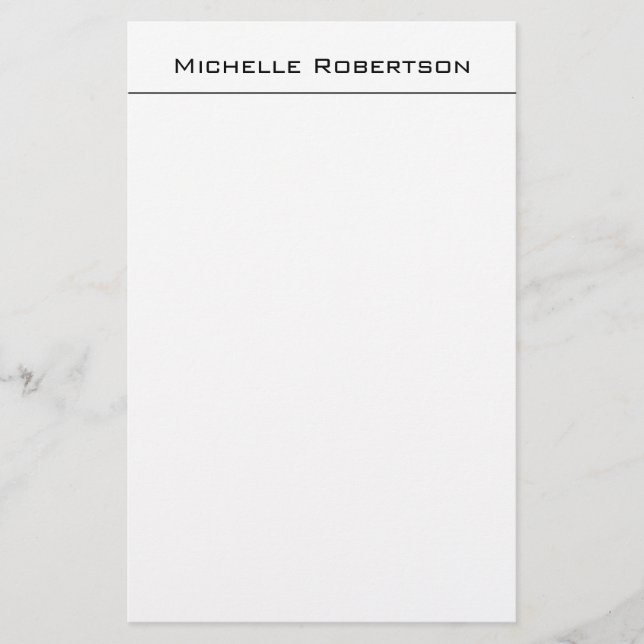 Papelaria Minimalista Profissional Simples Moderno Nome (Frente)
