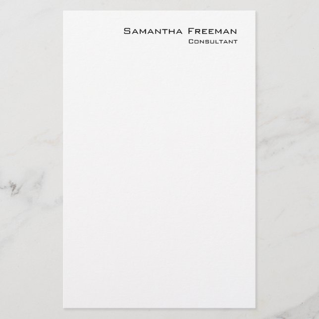 Papelaria Mínimo branco comum e limpo tradicional (Frente)