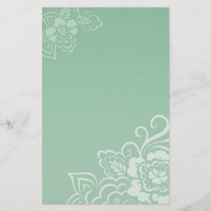Papelaria Mint Lace - Papel de carta