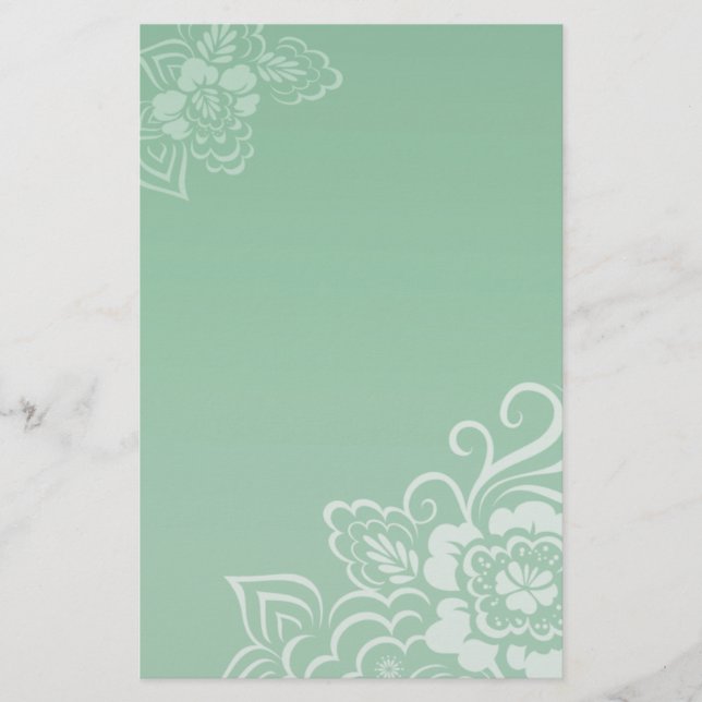 Papelaria Mint Lace - Papel de carta (Frente)