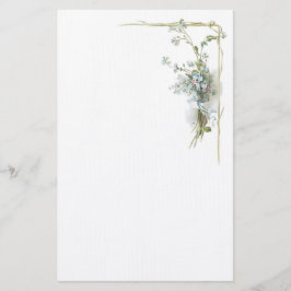 Papelaria Miosótis azuis e cor-de-rosa