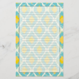 Papelaria Moda amarela azul-ikat tribal moderna