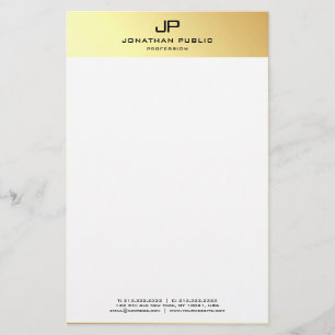 Papelaria Modelo Branco Dourado Elegante Personalizado