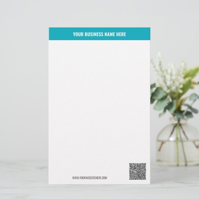 Papelaria Modelo de artigos personalizados com código QR (Em pé/Frente)