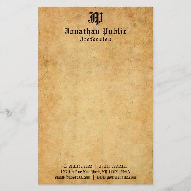 Papelaria Modelo de texto datilografado vintage elegante com (Frente)