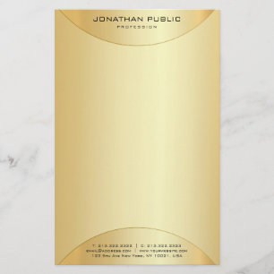 Papelaria Modelo Elegante Dourado Faux Personalizado