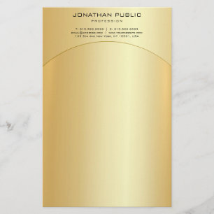 Papelaria Modelo Elegante Moderno Dourado Faux