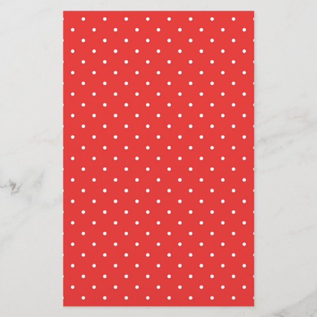 Papelaria modelo personalizado de fundo branco bolinhas verm (Frente)