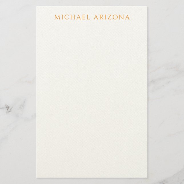 Papelaria Modern Minimalist Simple Plain Own Name (Frente)