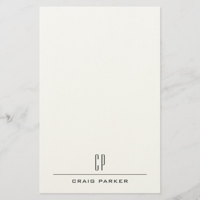 Papelaria Modern Monogram Name Professional Plain Minimalist (Frente)
