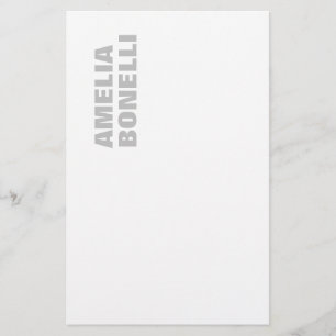 Papelaria Moderno Branco Cinza Ousado Minimalista Profission