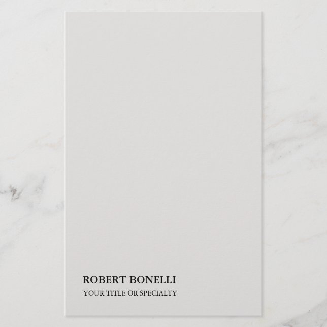 Papelaria Moderno Cinza Platina Minimalista Única e Elegante (Frente)