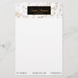 Papelaria moderno Elegante, Dourado Marble Name - Papel de C